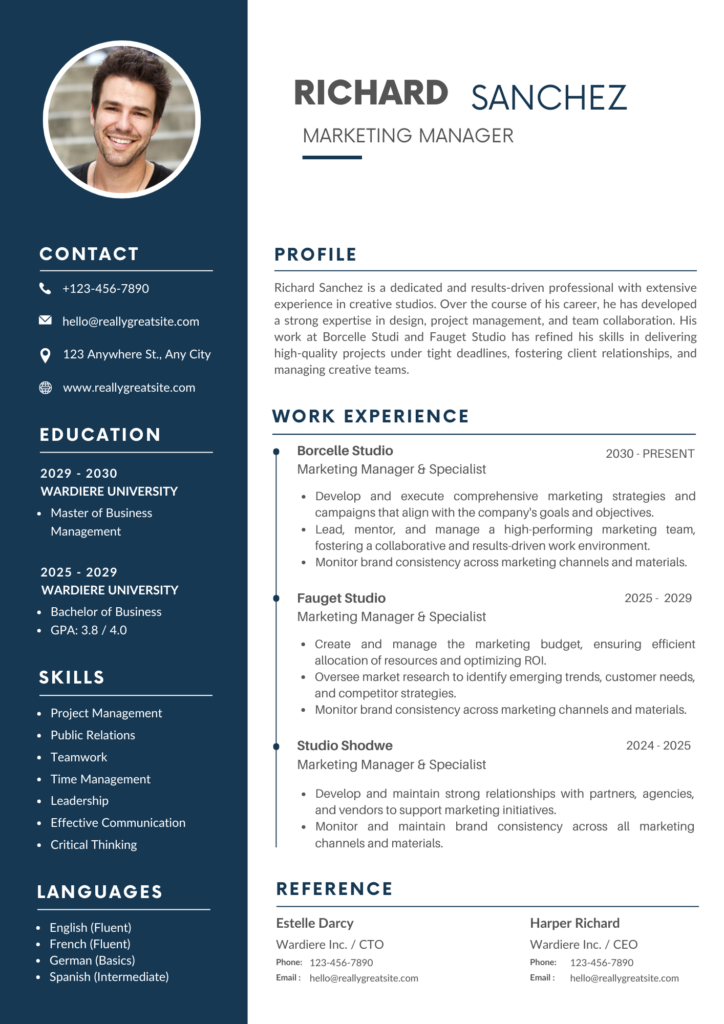 example on how to write a cv
